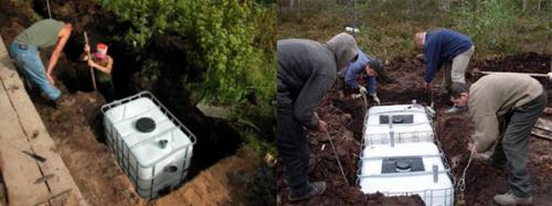 Канализация из еврокубов. Монтаж септика из еврокубов для частного дома своими руками