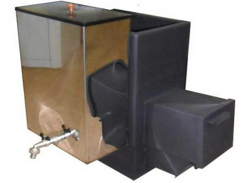 Котлы для бани на дровах с баком для воды. Навесные баки для воды в баню