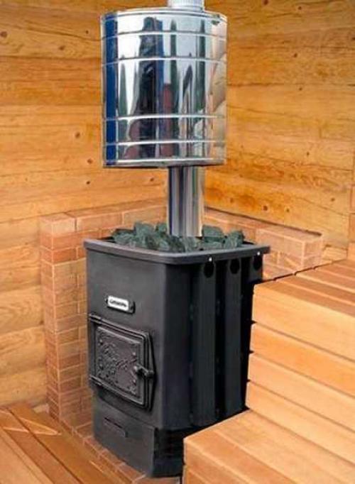 Печь для бани с баком для воды. Выносной бак для воды