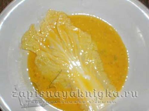 Пекинская капуста жареная в кляре. 