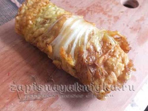 Пекинская капуста жареная в кляре. 