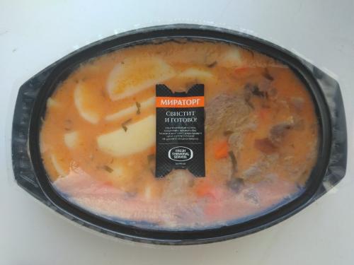 У картошки странный вкус. Попробовал жаркое из говядины от «Мираторга». Очень странный вкус