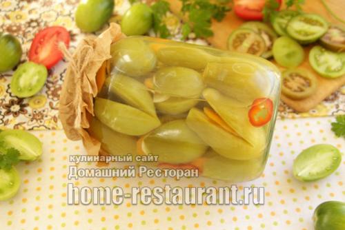 Пошаговый рецепт зеленых помидор. 