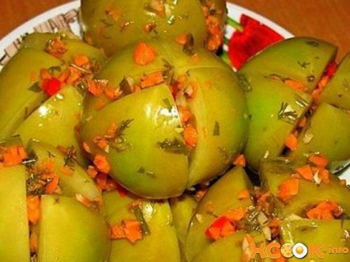 Зелёные помидоры с чесноком и зеленью без закатки. Рецепт 6: квашеные с чесноком зеленые помидоры