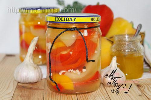 Перец в сладкой заливке с чесноком. Болгарский перец в сладкой заливке с чесноком