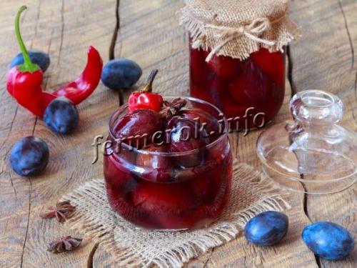 Консервированные сливы на зиму без стерилизации. Маринованные сливы с острым перцем
