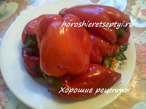 Перец маринованный целиком с чесноком. Перец на зиму целиком