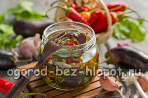 Баклажаны с чесноком и кинзой на зиму. Пикантные баклажаны с кинзой, чесноком и чили