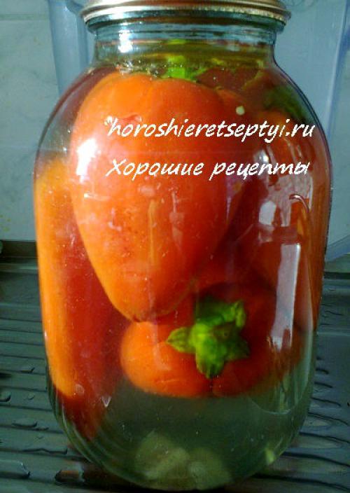 Перец маринованный целиком с чесноком. Перец на зиму целиком