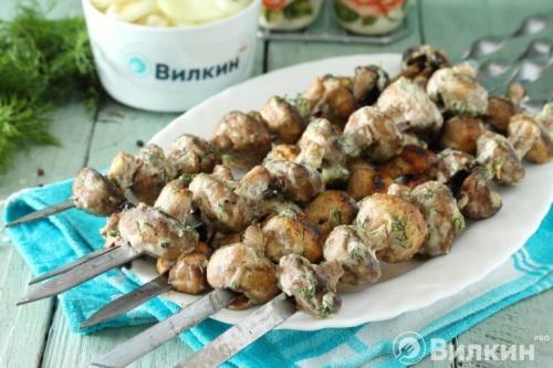 Маринад для грибов на мангал. Шашлык из шампиньонов на мангале