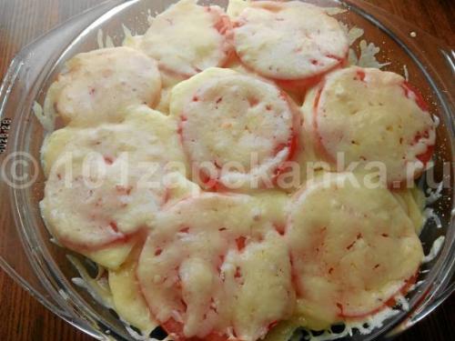 Картошка в духовке с майонезом и колбасой. Пошаговый рецепт приготовления: