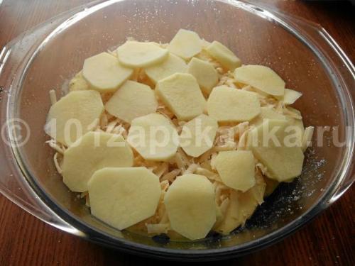 Картошка в духовке с майонезом и колбасой. Пошаговый рецепт приготовления: