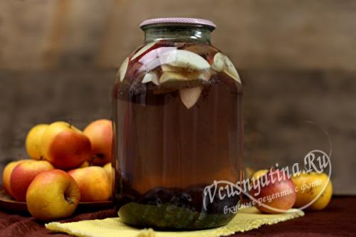 Компот из слив и яблок на зиму без стерилизации