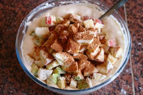 Шарлотка с овсянкой. Овсяная шарлотка с яблоками 05