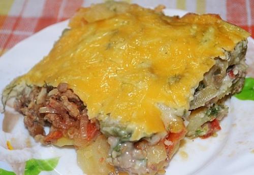 Мусака с фаршем и баклажанами и картошкой рецепт. Греческая мусака с баклажанами, фаршем и картошкой в духовке 01