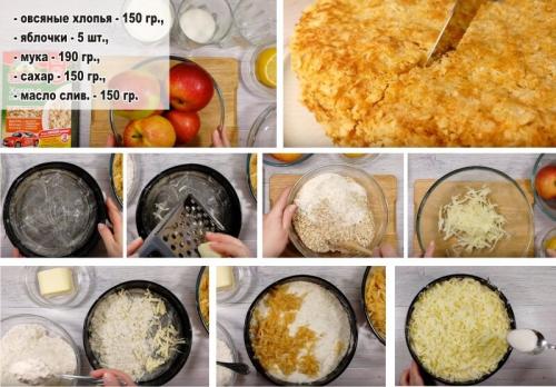 Шарлотка из овсянки с яблоками. Пирог из яблок и овсянки — самая вкусная и быстрая шарлотка
