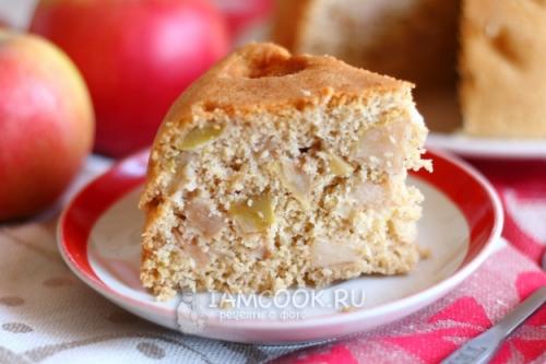 Шарлотка с овсянкой. Овсяная шарлотка с яблоками 09