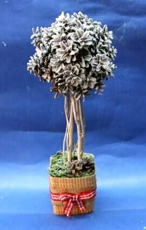 Дерево из шишек. Дерево-топиарий из шишек своими руками