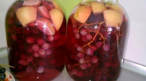 Компот из целых яблок на зиму. Яблочно-виноградный компот на зиму — рецепт приготовления в 3-х литровой банке