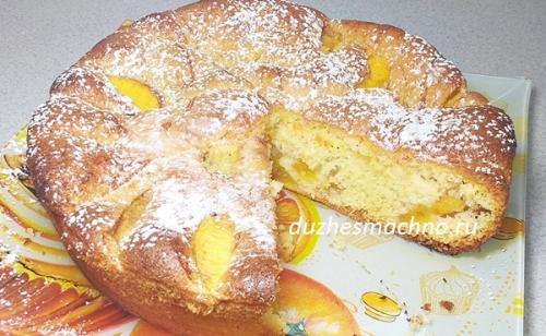 Шарлотка с персиками без яиц. Шикарная шарлотка с персиками