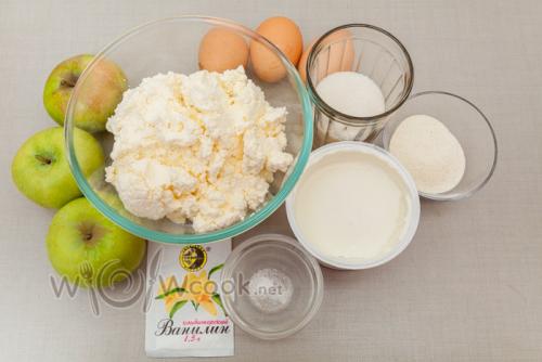 Творожная запеканка с яблоками на сковороде. Самая нежная творожная запеканка с яблоками