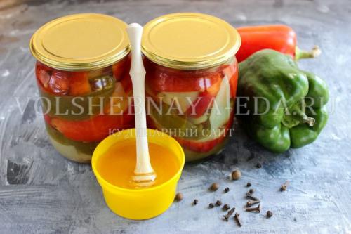 Перец в медовом маринаде с чесноком. Маринованный перец с медом