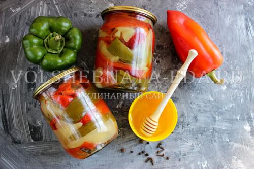 Перец в медовом маринаде с чесноком. Маринованный перец с медом