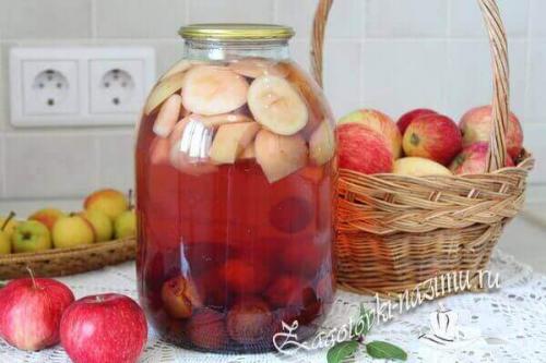 Компот из слив и яблок. Простой рецепт компота из сливы и яблок на зиму на 3 литровую банку без стерилизации