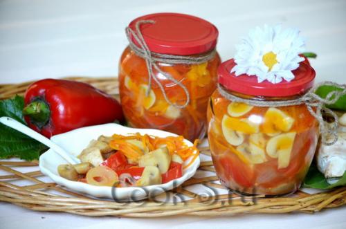 Консервы из грибов на зиму. Консервирование грибов шампиньонов на зиму в банках с овощами 13