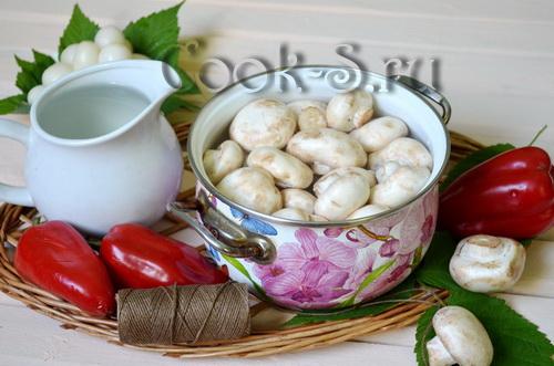 Консервы из грибов на зиму. Консервирование грибов шампиньонов на зиму в банках с овощами 05