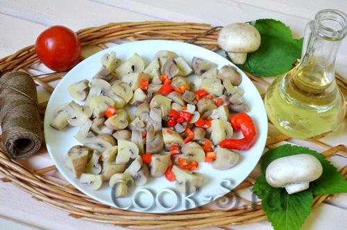 Консервы из грибов на зиму. Консервирование грибов шампиньонов на зиму в банках с овощами 08