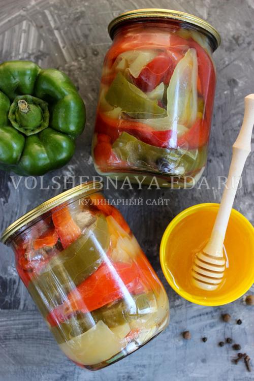Перец в медовом маринаде с чесноком. Маринованный перец с медом
