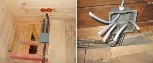 Правила монтажа электропроводки в деревянном доме.  Локализация проводников и разветвлений 03