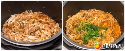 Тушеная пекинская капуста с грибами. Постная пекинская капуста, тушенная с лисичками. Вкусная коллекция 05