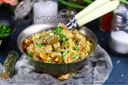 Рецепт тушеной пекинской капусты с грибами. 01 Рецепт тушеной пекинской капусты с грибами. 01