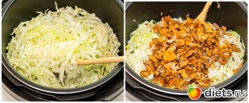 Тушеная пекинская капуста с грибами. Постная пекинская капуста, тушенная с лисичками. Вкусная коллекция 03