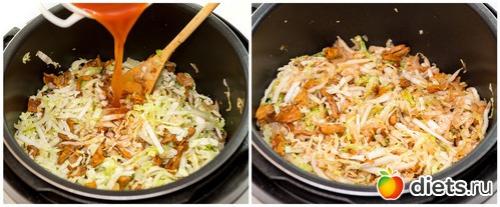 Тушеная пекинская капуста с грибами. Постная пекинская капуста, тушенная с лисичками. Вкусная коллекция 04