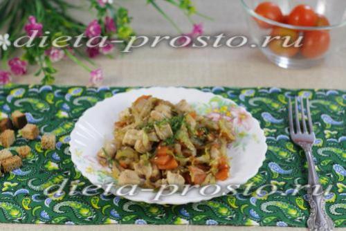 Рецепт тушеная пекинская капуста с шампиньонами. 15