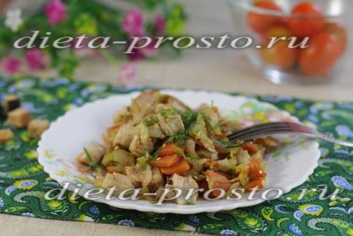 Рецепт тушеная пекинская капуста с шампиньонами. 10