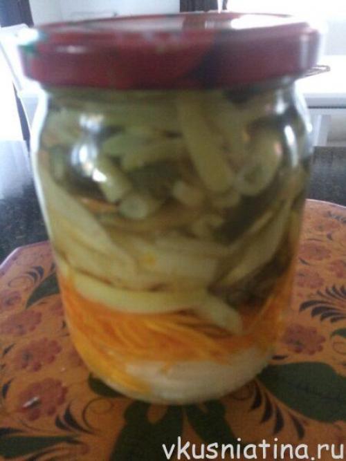 Стручковая фасоль на зиму в банках. Маринованная стручковая фасоль с морковью в банках на зиму