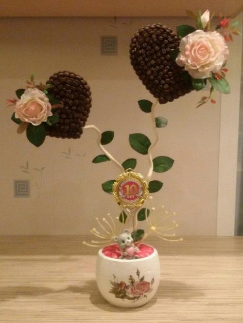 Цветы из кофейных зерен своими руками. Топиарий из кофейных зерен: современные техники изготовления и мастер-класс для новичков (110 фото)