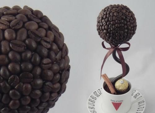 Кофейный топиарий значение. Кофейный топиарий своими руками: мастер-класс изготовления красивых поделок из кофейных зерен для начинающих