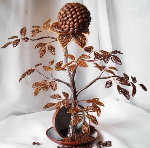 Кофейный топиарий значение. Кофейный топиарий своими руками: мастер-класс изготовления красивых поделок из кофейных зерен для начинающих