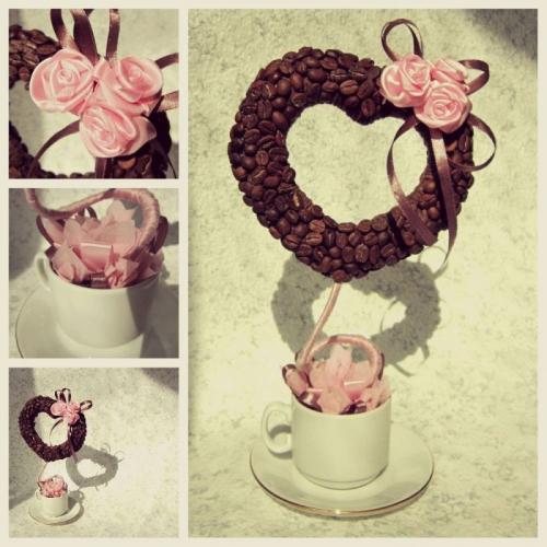 Кофейный топиарий значение. Кофейный топиарий своими руками: мастер-класс изготовления красивых поделок из кофейных зерен для начинающих