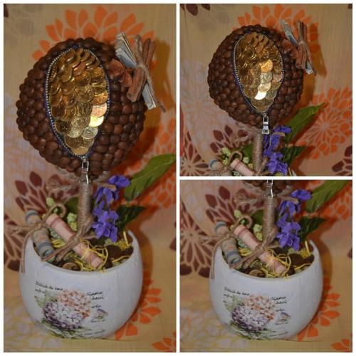 Кофейный топиарий значение. Кофейный топиарий своими руками: мастер-класс изготовления красивых поделок из кофейных зерен для начинающих