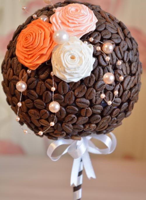 Кофейный топиарий значение. Кофейный топиарий своими руками: мастер-класс изготовления красивых поделок из кофейных зерен для начинающих
