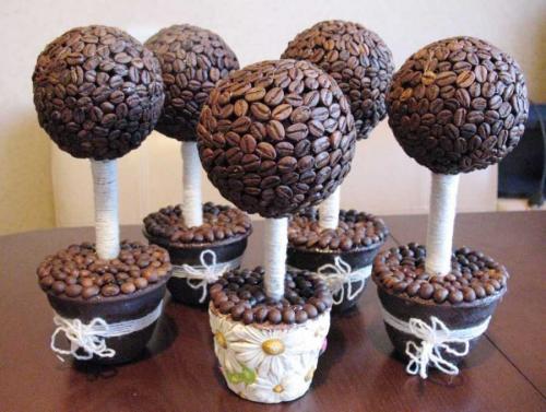 Дерево из кофейных зерен. Кофейный топиарий: пошаговый мастер-класс, как сделать маленькое декоративное дерево из кофейных зерен