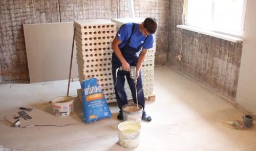 Возведение перегородок из пазогребневых плит. Монтаж перегородок из ПГП