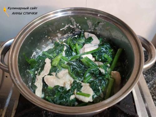 Чем можно заменить шпинат в рецепте с курицей. Курица со шпинатом в сливочном соусе